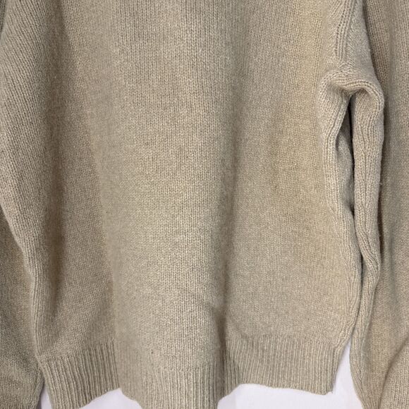 Polo Ralph Lauren 1/4 Zip Sweater XL Tan Light Brown Merino Wool Angora Vintage - Picture 6 of 12